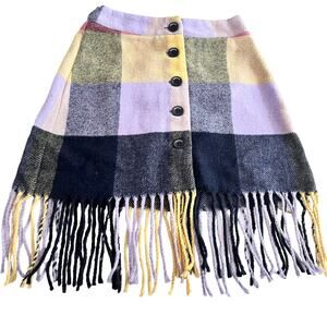 Imperial Kids plaid-check fringed skirt size XS/ 5-6